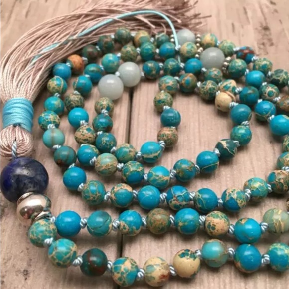 Imperial jasper mala gemstone necklace RE-ENERGIZE - Picture 5 of 9